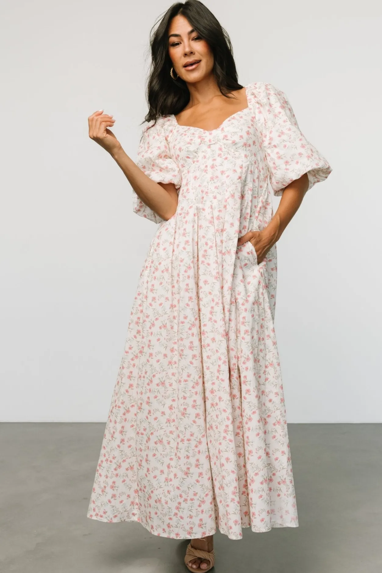 Hot Baltic Born Marguerite Maxi Dress | Cream Floral CreamFloral