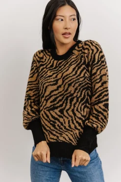 Sale Baltic Born Mariam Knit Sweater | Black + Camel Black+Camel