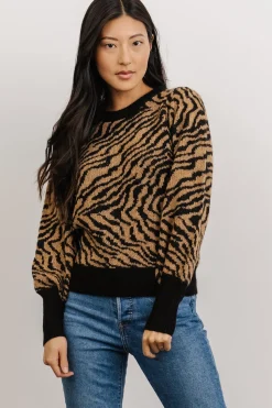 Sale Baltic Born Mariam Knit Sweater | Black + Camel Black+Camel