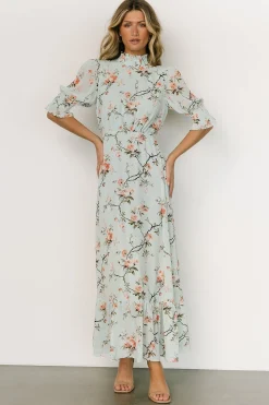 Hot Baltic Born Marie Mock Neck Maxi Dress | Sage Floral SageFloral