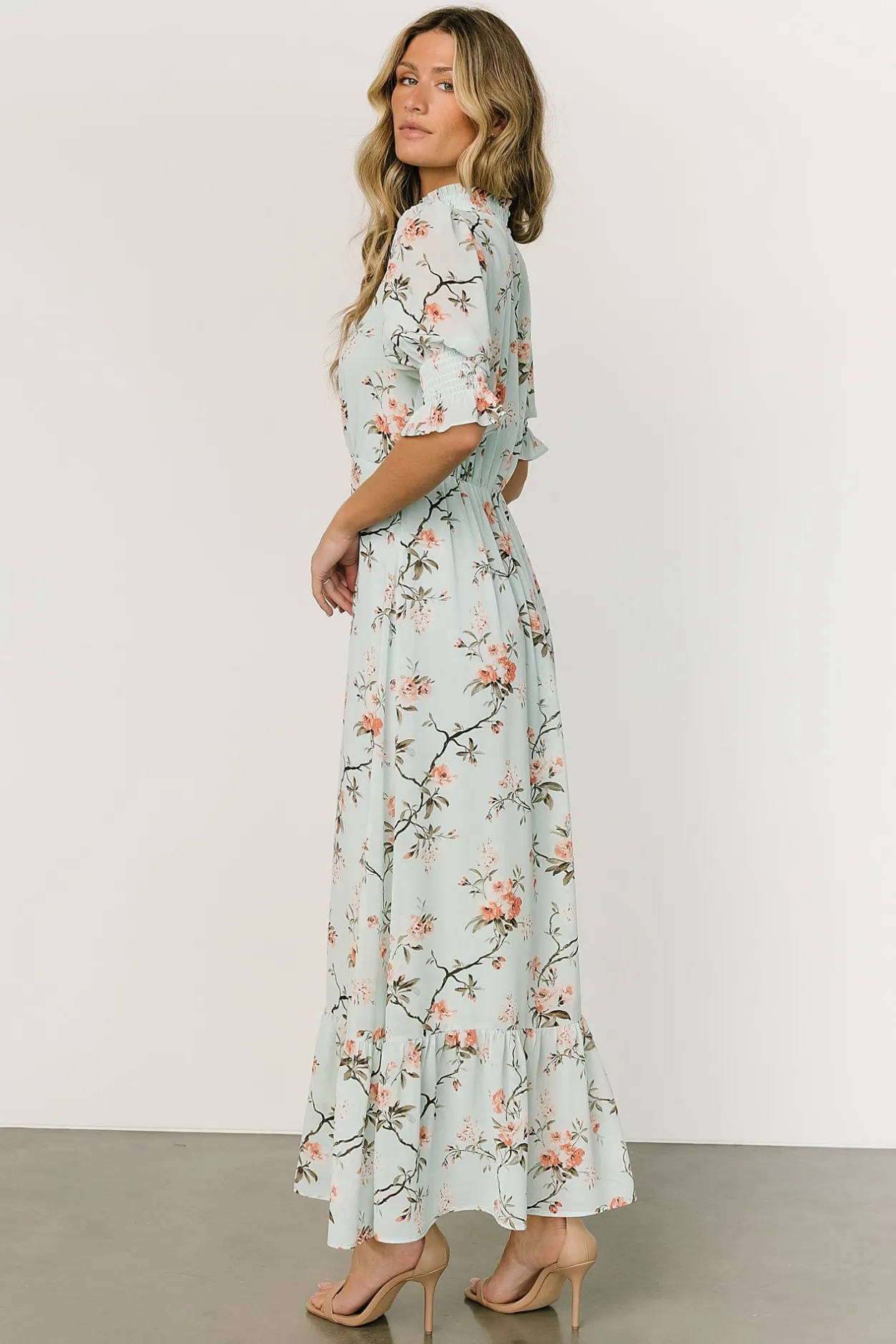 Hot Baltic Born Marie Mock Neck Maxi Dress | Sage Floral SageFloral
