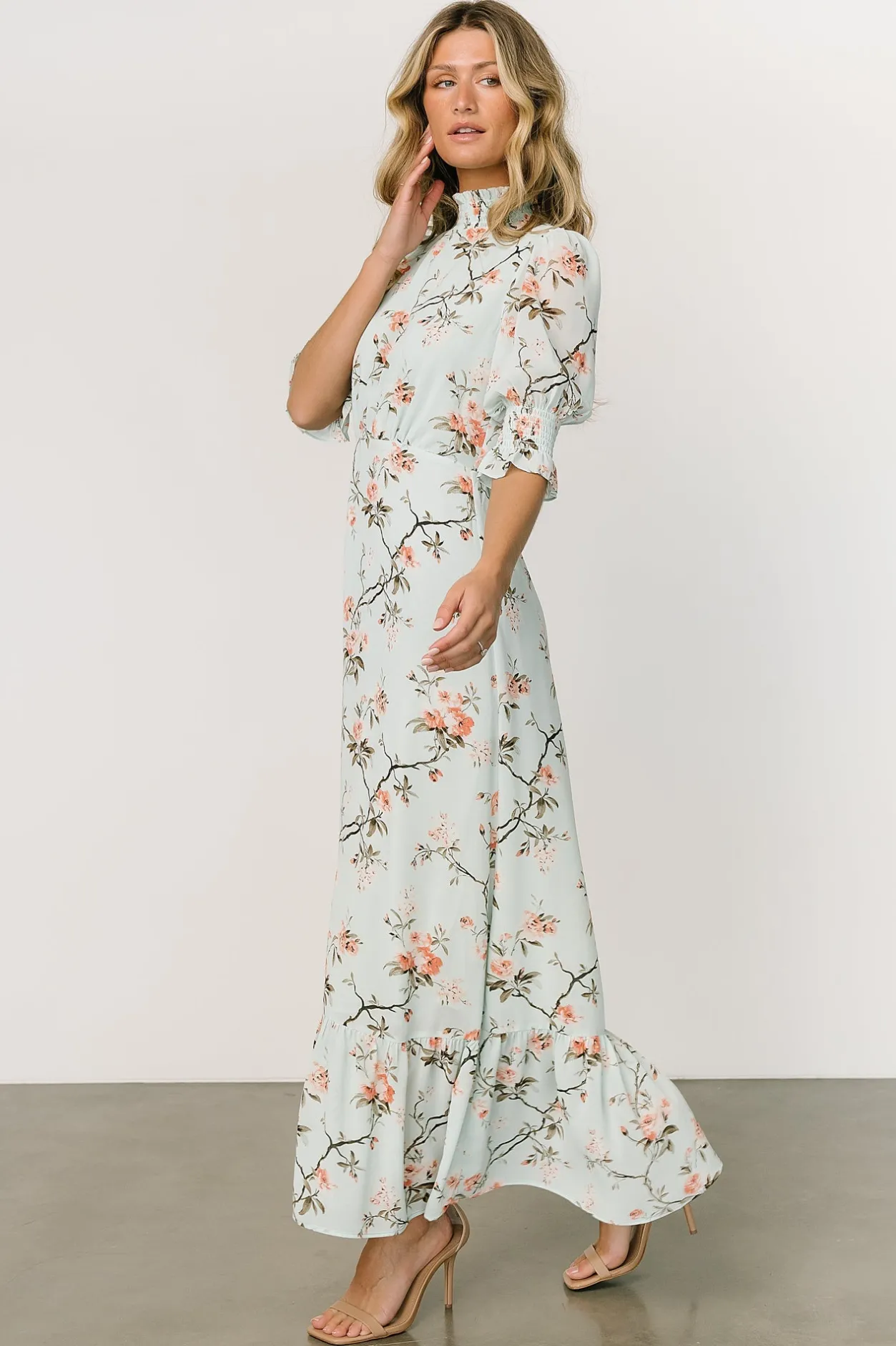Hot Baltic Born Marie Mock Neck Maxi Dress | Sage Floral SageFloral