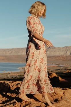 Clearance Baltic Born Marie Mock Neck Maxi Dress | Blush Floral BlushFloral