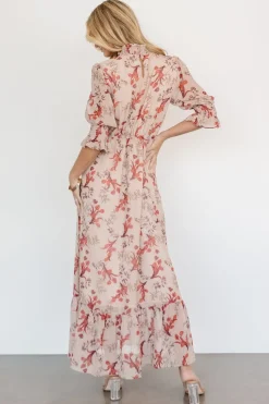 Clearance Baltic Born Marie Mock Neck Maxi Dress | Blush Floral BlushFloral