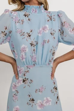 Hot Baltic Born Marie Mock Neck Maxi Dress | Sky Blue Floral SkyBlueFloral