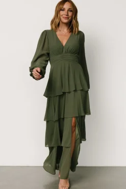 Outlet Baltic Born Mariella Tiered Maxi Dress | Dark Sage DarkSage