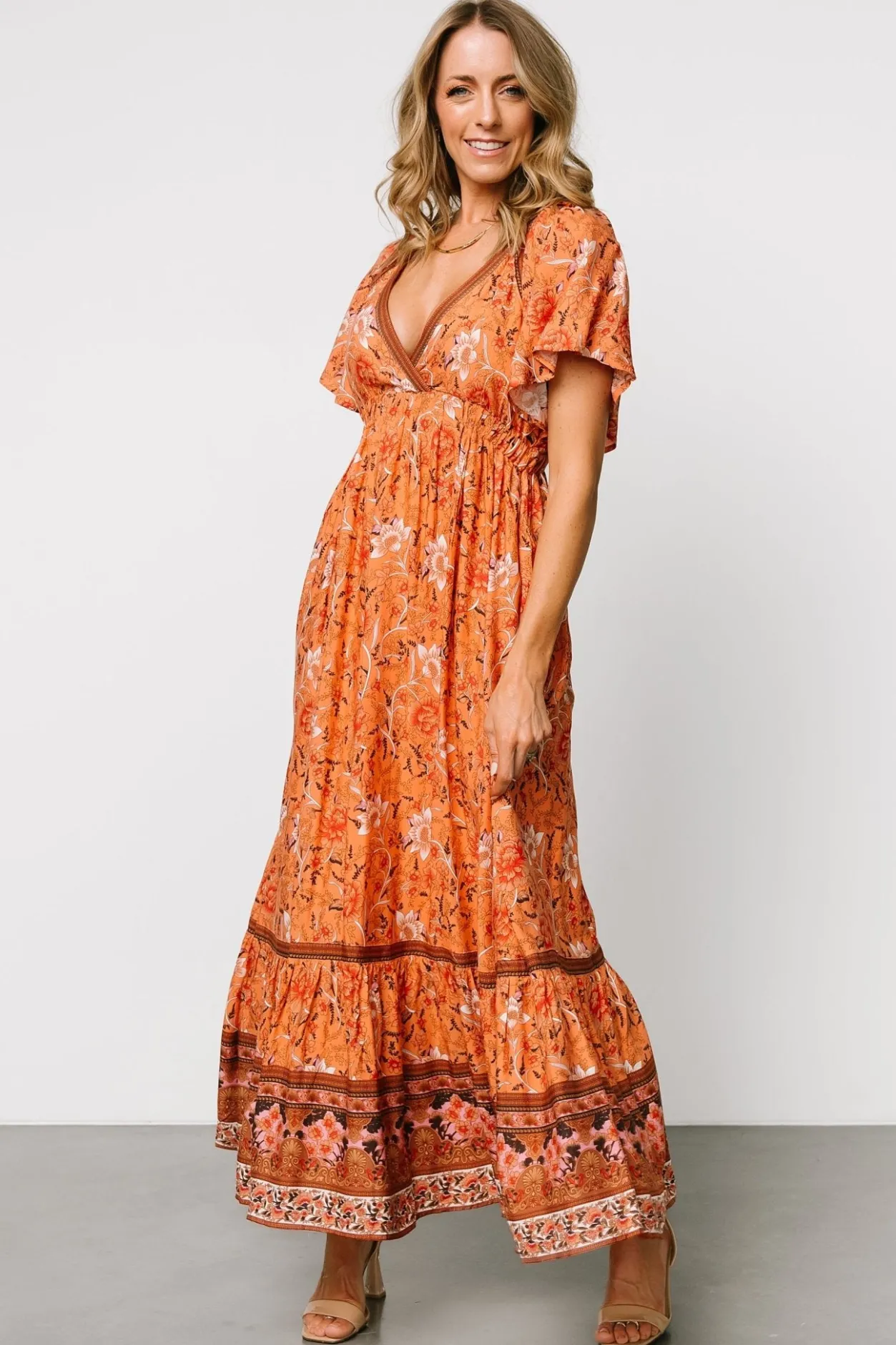 Best Baltic Born Marietta Maxi Dress | Orange Floral OrangeFloral