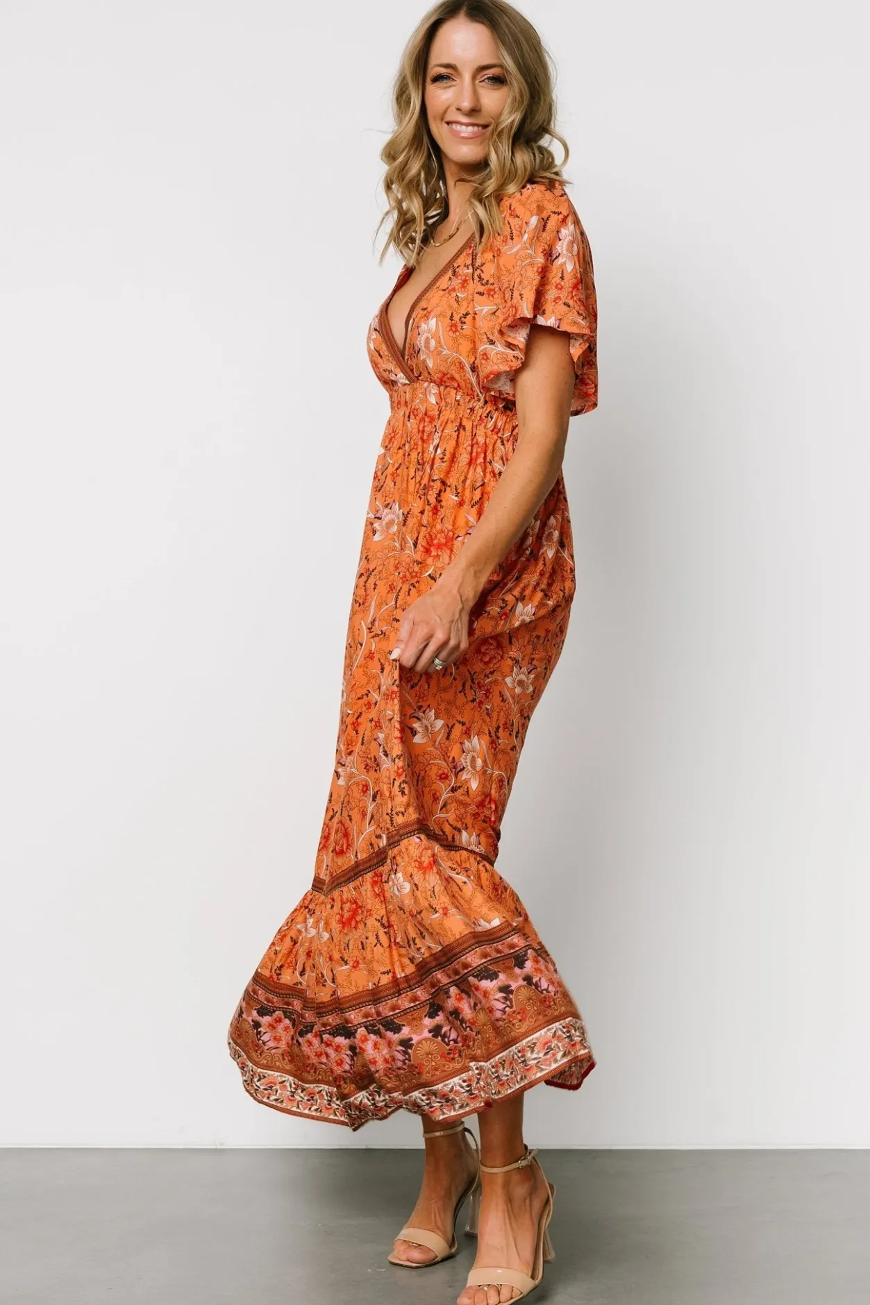 Best Baltic Born Marietta Maxi Dress | Orange Floral OrangeFloral