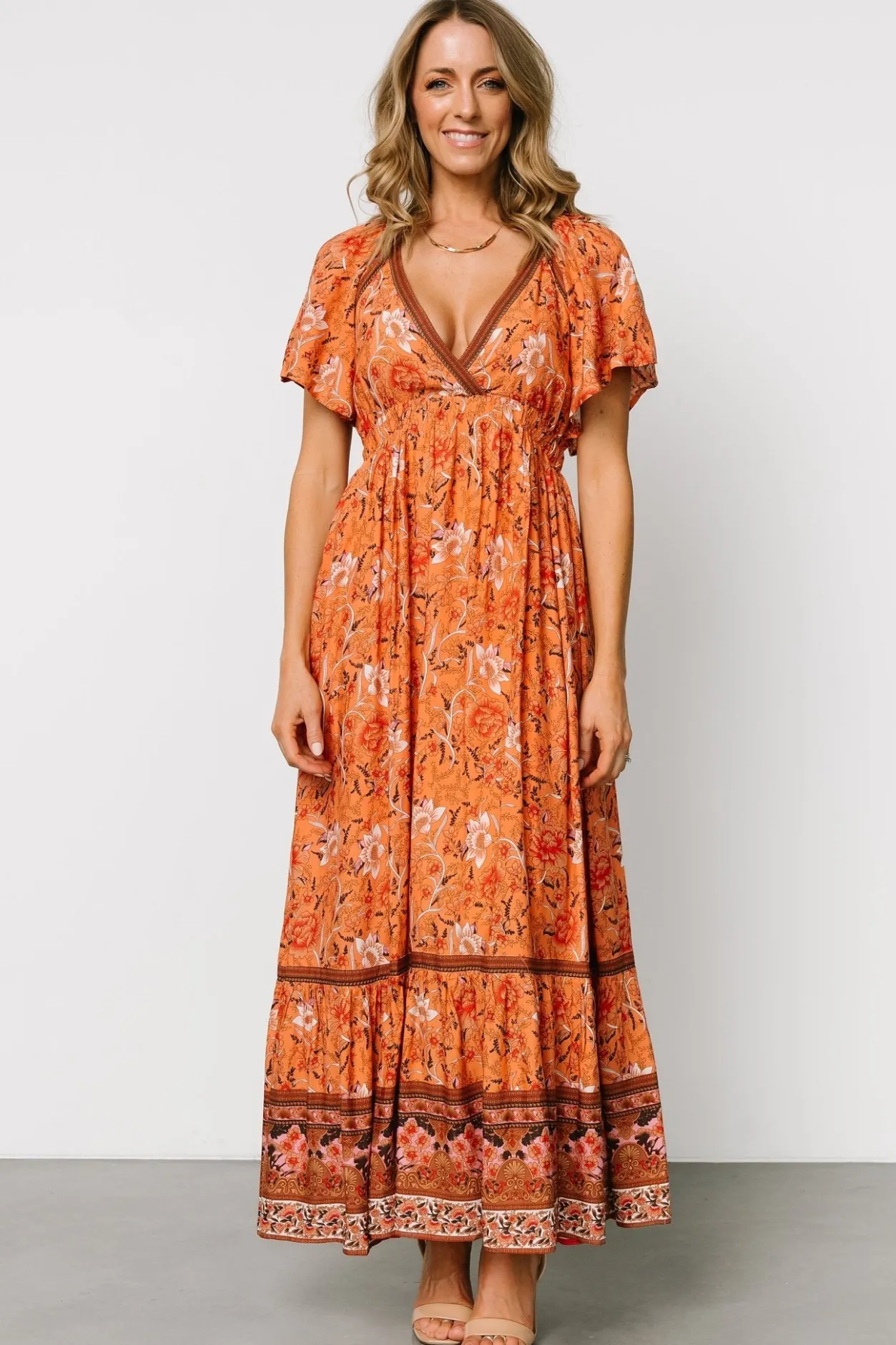 Best Baltic Born Marietta Maxi Dress | Orange Floral OrangeFloral