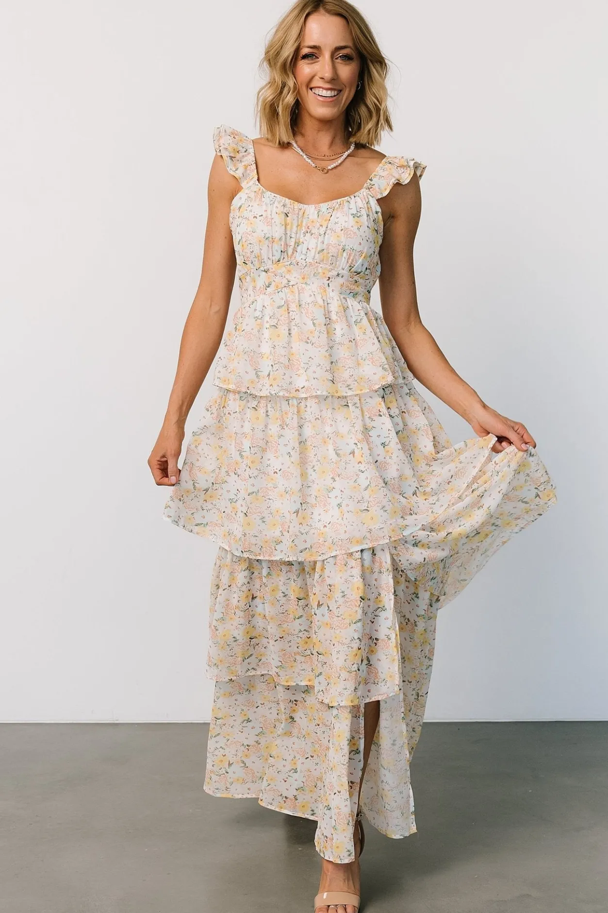 Best Baltic Born Marigold Tiered Maxi Dress | Yellow Floral YellowFloral