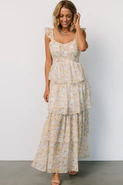 Best Baltic Born Marigold Tiered Maxi Dress | Yellow Floral YellowFloral