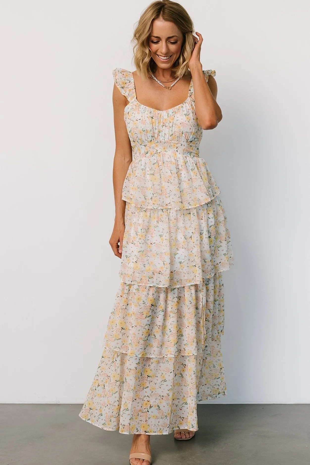 Best Baltic Born Marigold Tiered Maxi Dress | Yellow Floral YellowFloral