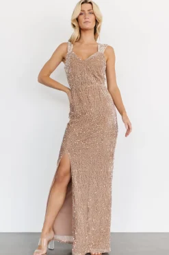 New Baltic Born Marilyn Sequin Maxi Gown | Taupe Iridescent TaupeIridescent
