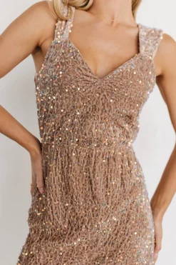 New Baltic Born Marilyn Sequin Maxi Gown | Taupe Iridescent TaupeIridescent