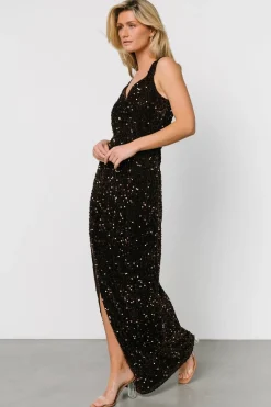 Clearance Baltic Born Marilyn Sequin Maxi Gown | Dark Brown DarkBrown