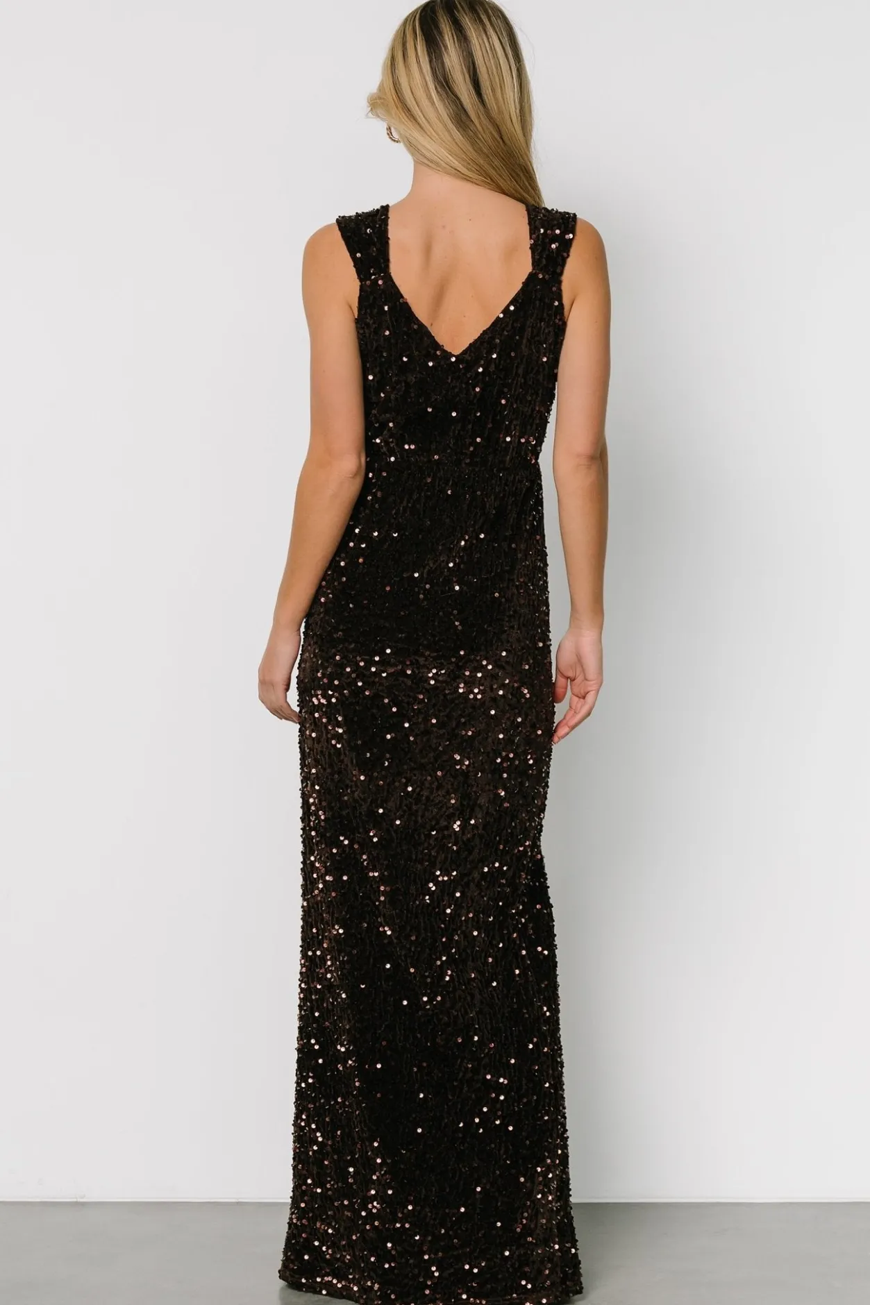Clearance Baltic Born Marilyn Sequin Maxi Gown | Dark Brown DarkBrown