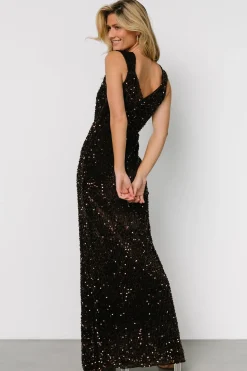 Clearance Baltic Born Marilyn Sequin Maxi Gown | Dark Brown DarkBrown