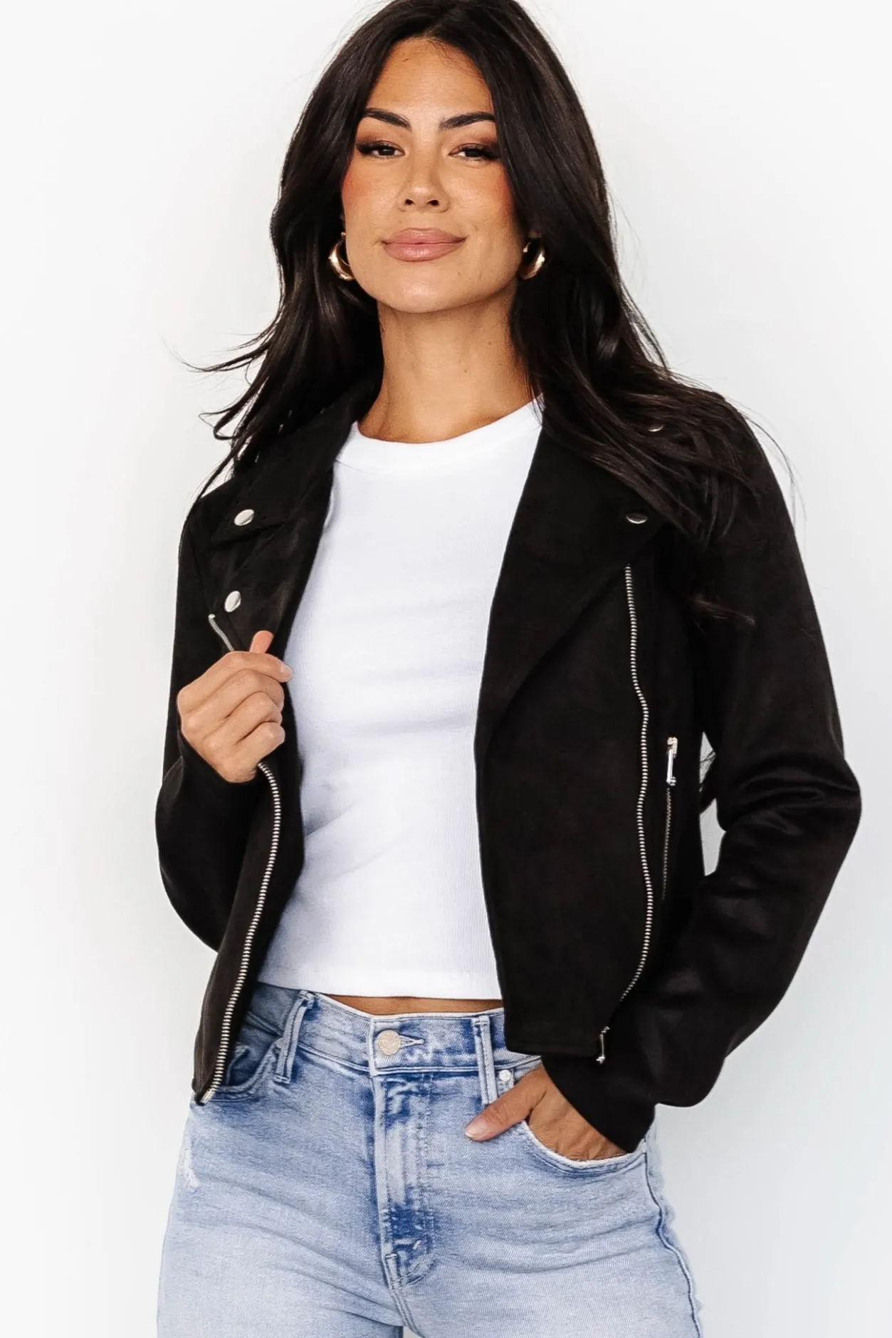 Online Baltic Born Marisa Faux Suede Jacket | Black