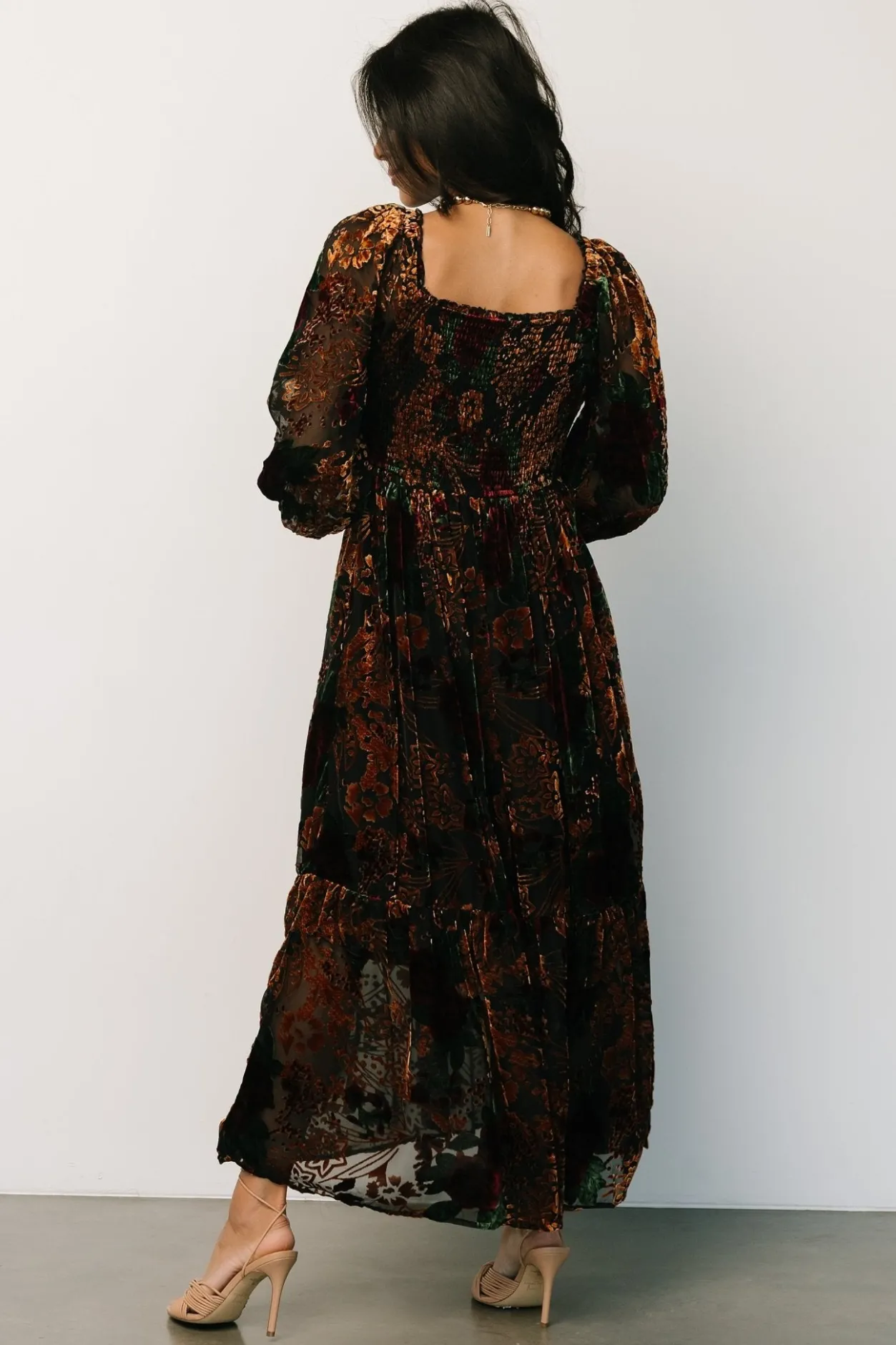 Online Baltic Born Marlow Velvet Embossed Dress | Black Multi BlackMulti