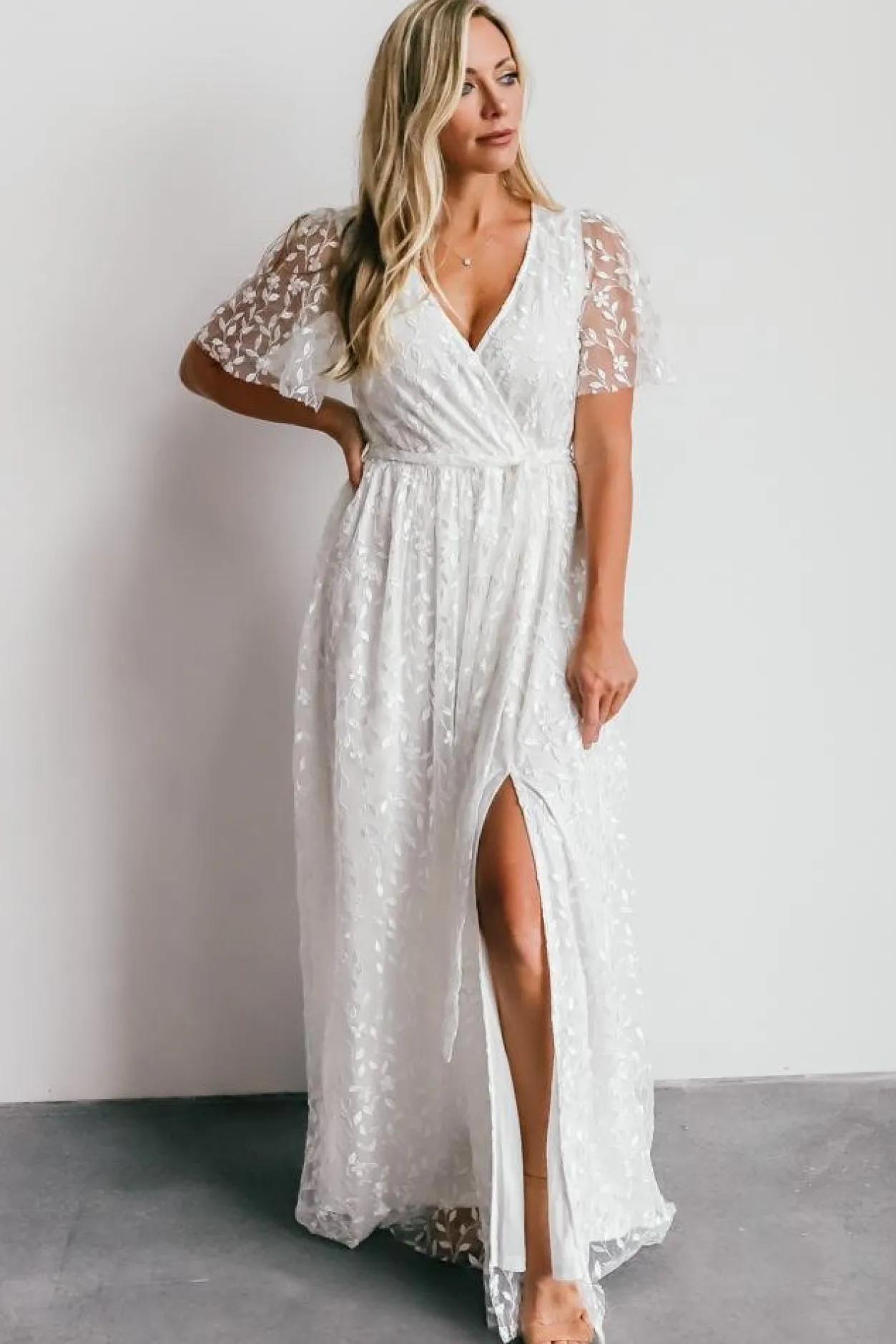 Fashion Baltic Born Marseille Embossed Maxi Dress | White