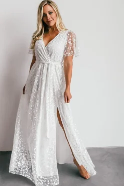 Fashion Baltic Born Marseille Embossed Maxi Dress | White