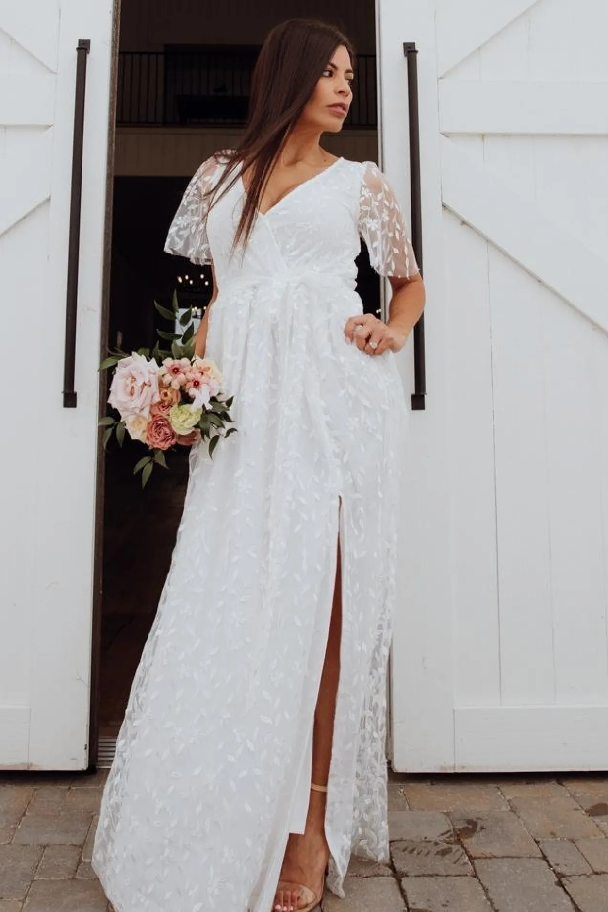 Fashion Baltic Born Marseille Embossed Maxi Dress | White
