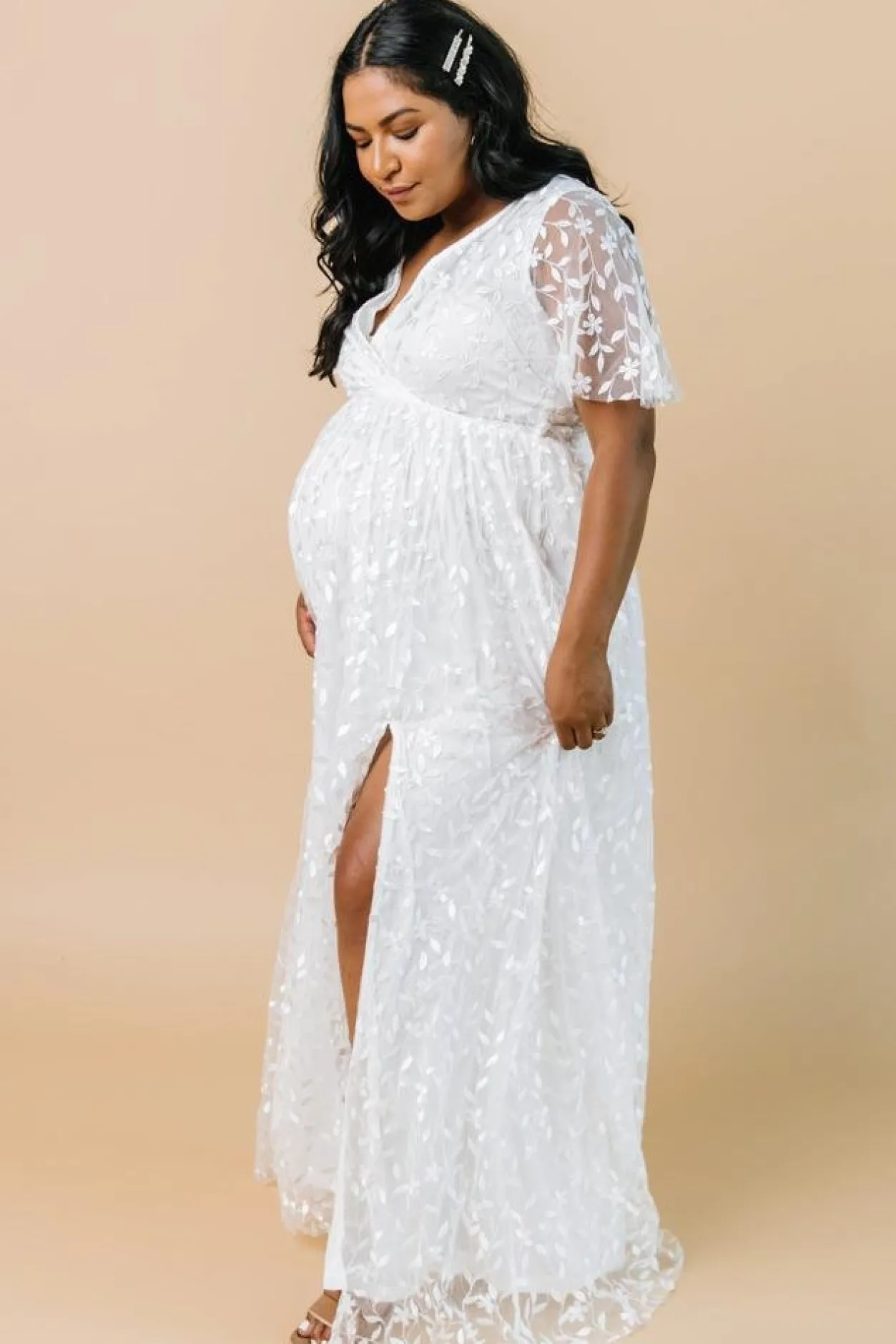 Fashion Baltic Born Marseille Embossed Maxi Dress | White