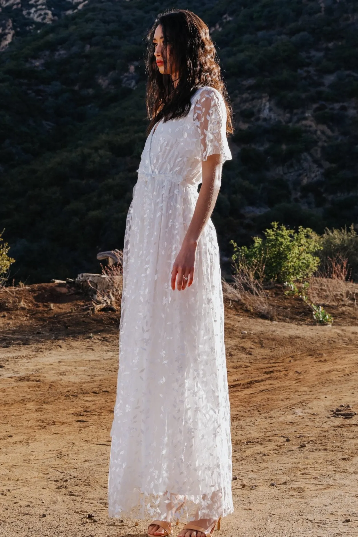 Fashion Baltic Born Marseille Embossed Maxi Dress | White