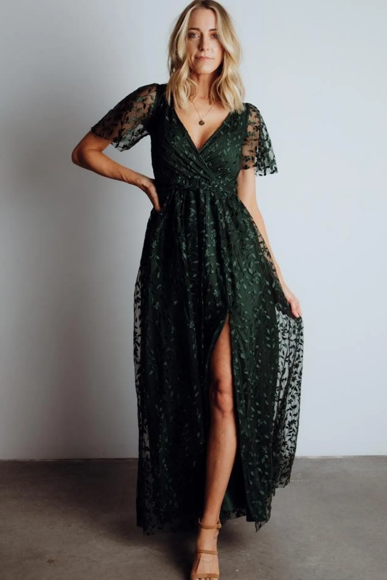 Sale Baltic Born Marseille Embossed Maxi Dress | Green