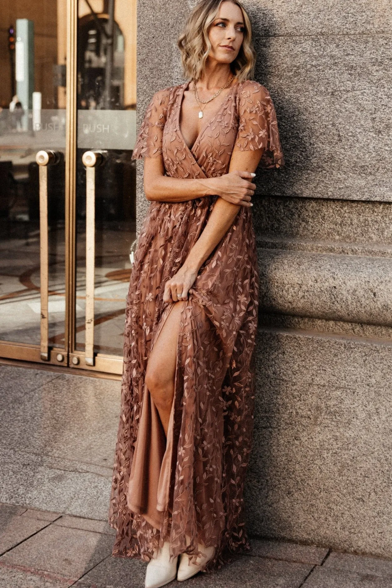 Sale Baltic Born Marseille Embossed Maxi Dress | Nude Rose NudeRose