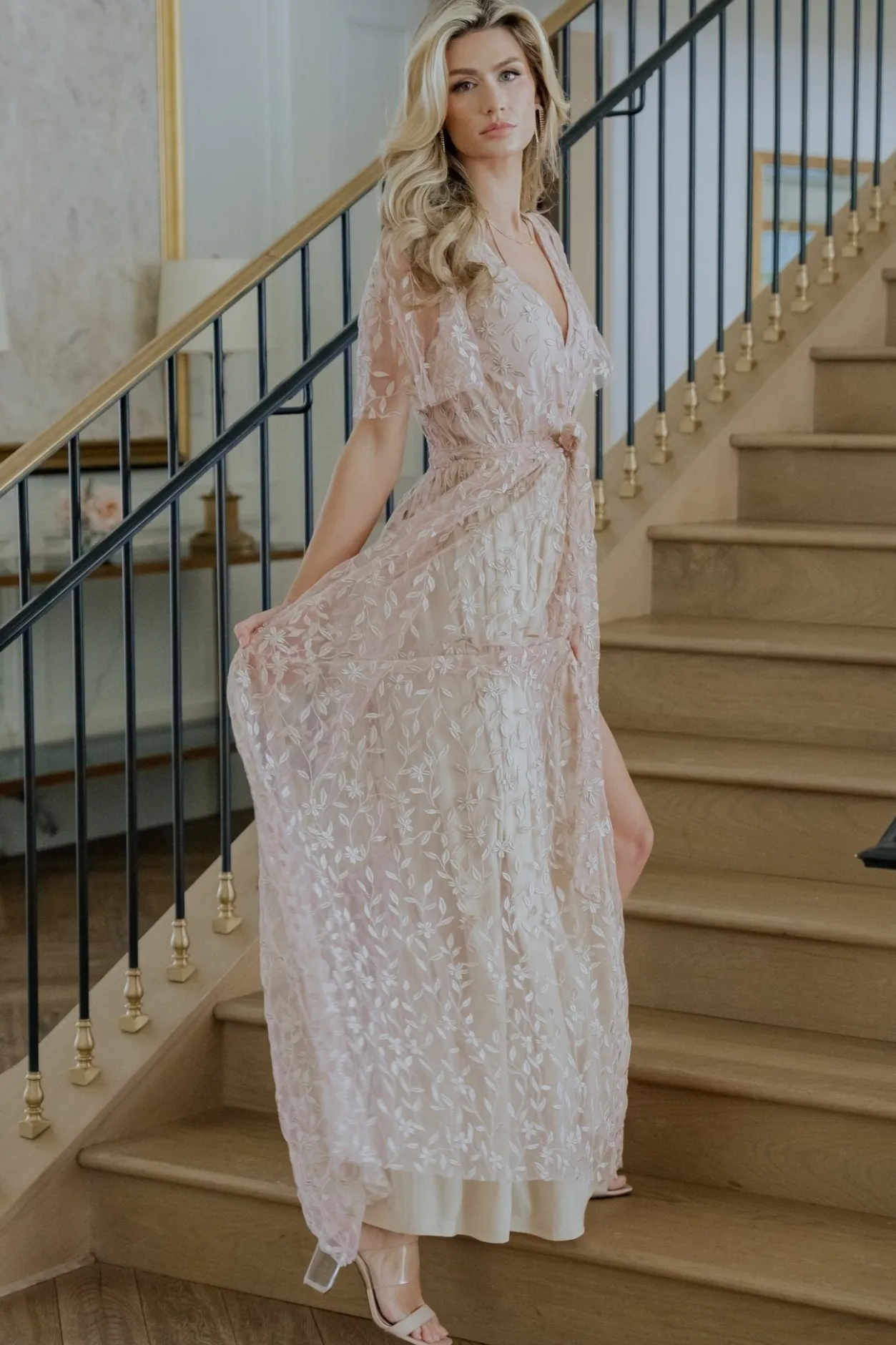 Best Baltic Born Marseille Embossed Maxi Dress | Champagne