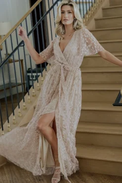 Best Baltic Born Marseille Embossed Maxi Dress | Champagne