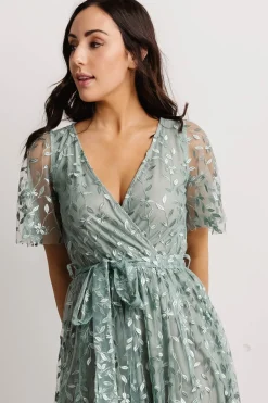 Clearance Baltic Born Marseille Embossed Maxi Dress | Eucalyptus