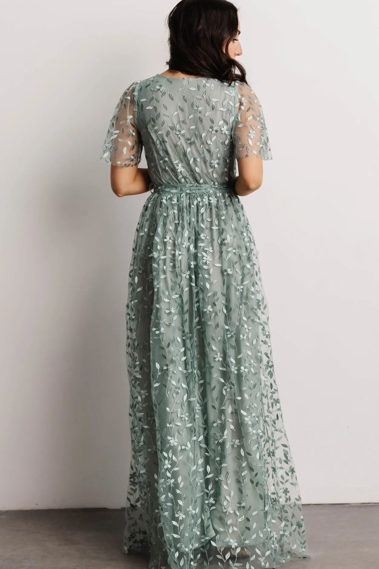 Clearance Baltic Born Marseille Embossed Maxi Dress | Eucalyptus