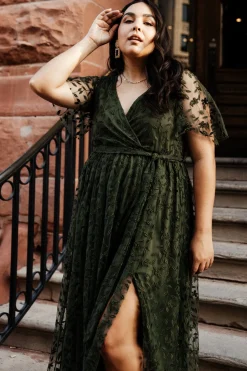 Fashion Baltic Born Marseille Embossed Maxi Dress | Olive