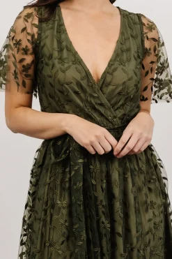 Fashion Baltic Born Marseille Embossed Maxi Dress | Olive