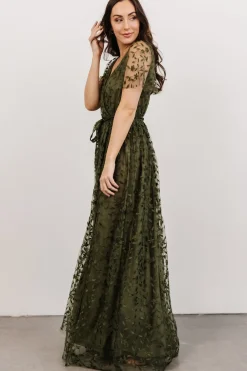Fashion Baltic Born Marseille Embossed Maxi Dress | Olive