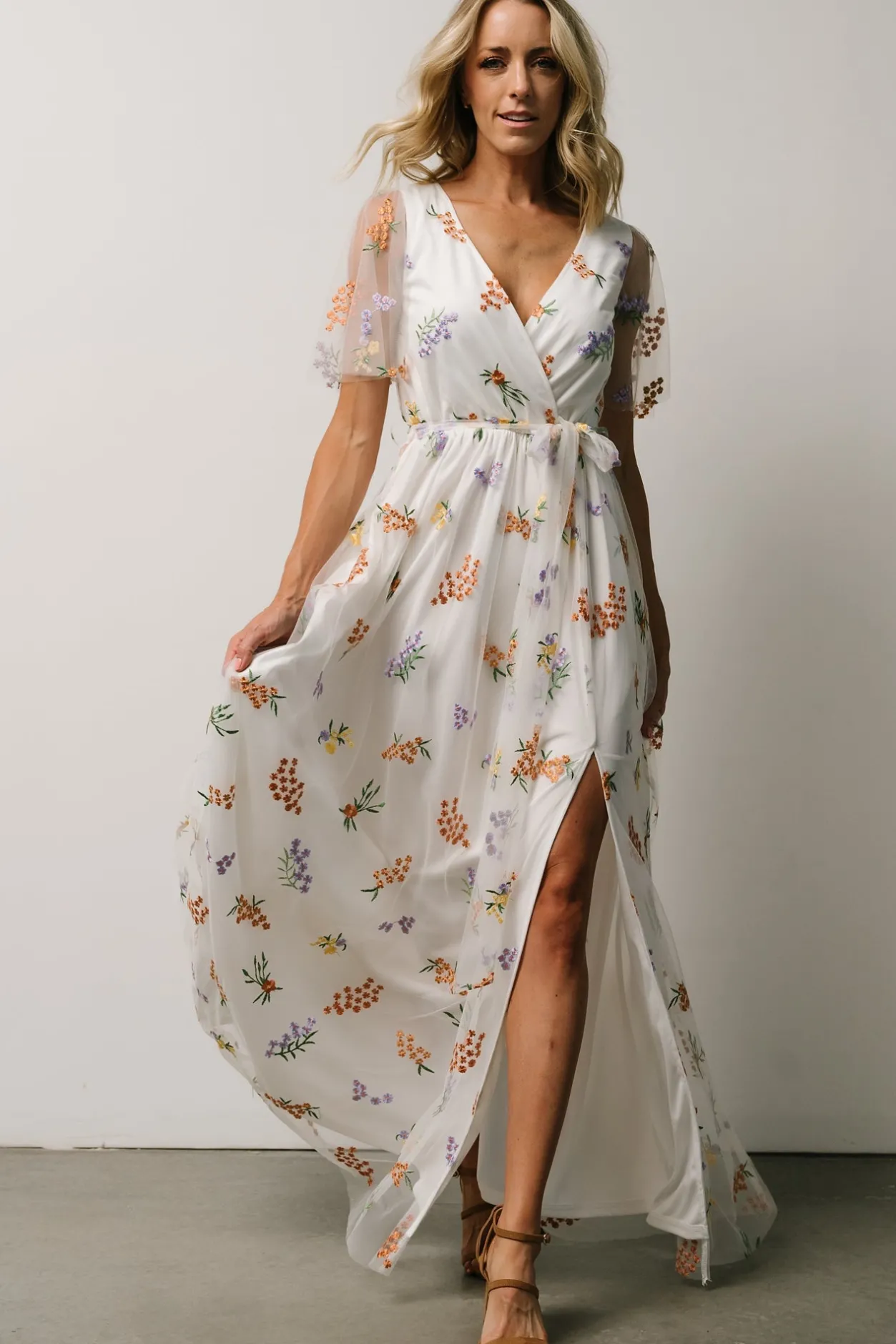 Hot Baltic Born Marseille Embossed Maxi Dress | Meadow Floral MeadowFloral