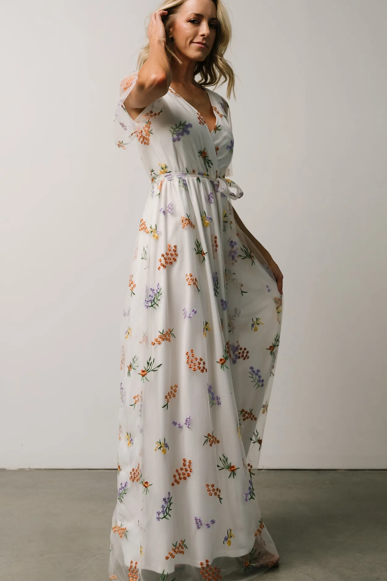 Hot Baltic Born Marseille Embossed Maxi Dress | Meadow Floral MeadowFloral