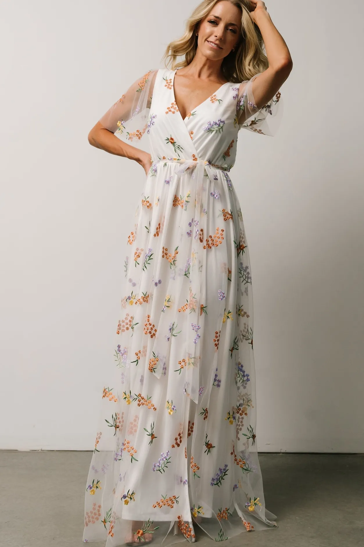 Hot Baltic Born Marseille Embossed Maxi Dress | Meadow Floral MeadowFloral