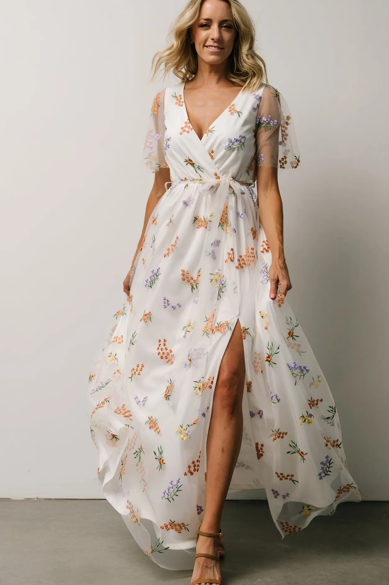 Hot Baltic Born Marseille Embossed Maxi Dress | Meadow Floral MeadowFloral