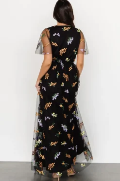 Outlet Baltic Born Marseille Embossed Maxi Dress | Midnight Meadow MidnightMeadow