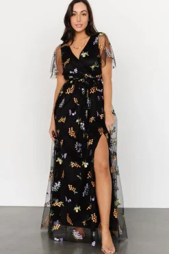 Outlet Baltic Born Marseille Embossed Maxi Dress | Midnight Meadow MidnightMeadow