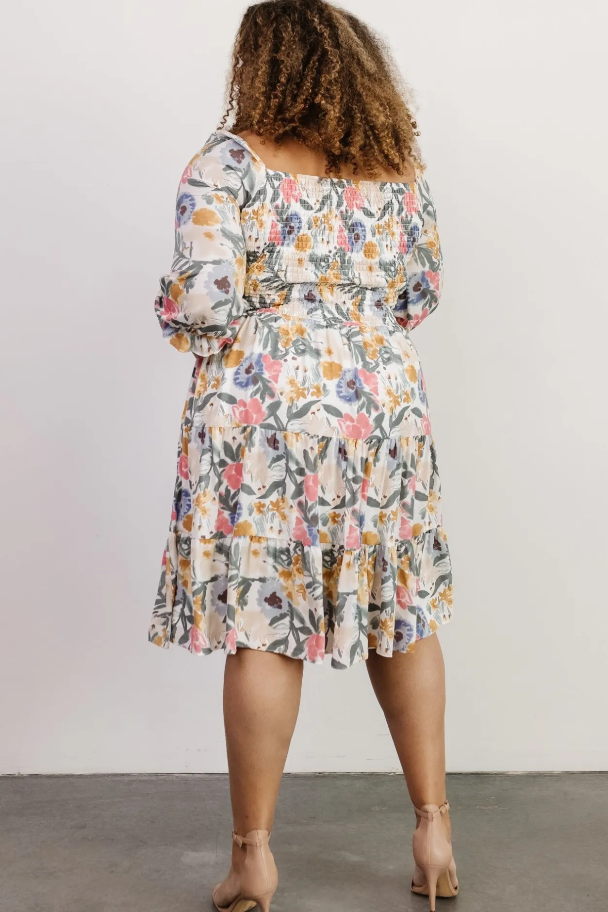 New Baltic Born Marta Smocked Midi Dress | Multi Floral MultiFloral