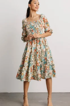 New Baltic Born Marta Smocked Midi Dress | Summer Floral SummerFloral