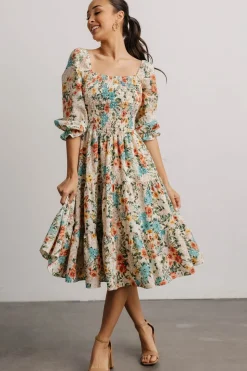New Baltic Born Marta Smocked Midi Dress | Summer Floral SummerFloral
