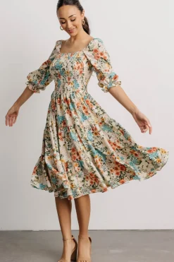 New Baltic Born Marta Smocked Midi Dress | Summer Floral SummerFloral