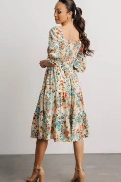 New Baltic Born Marta Smocked Midi Dress | Summer Floral SummerFloral