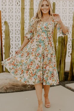 New Baltic Born Marta Smocked Midi Dress | Summer Floral SummerFloral