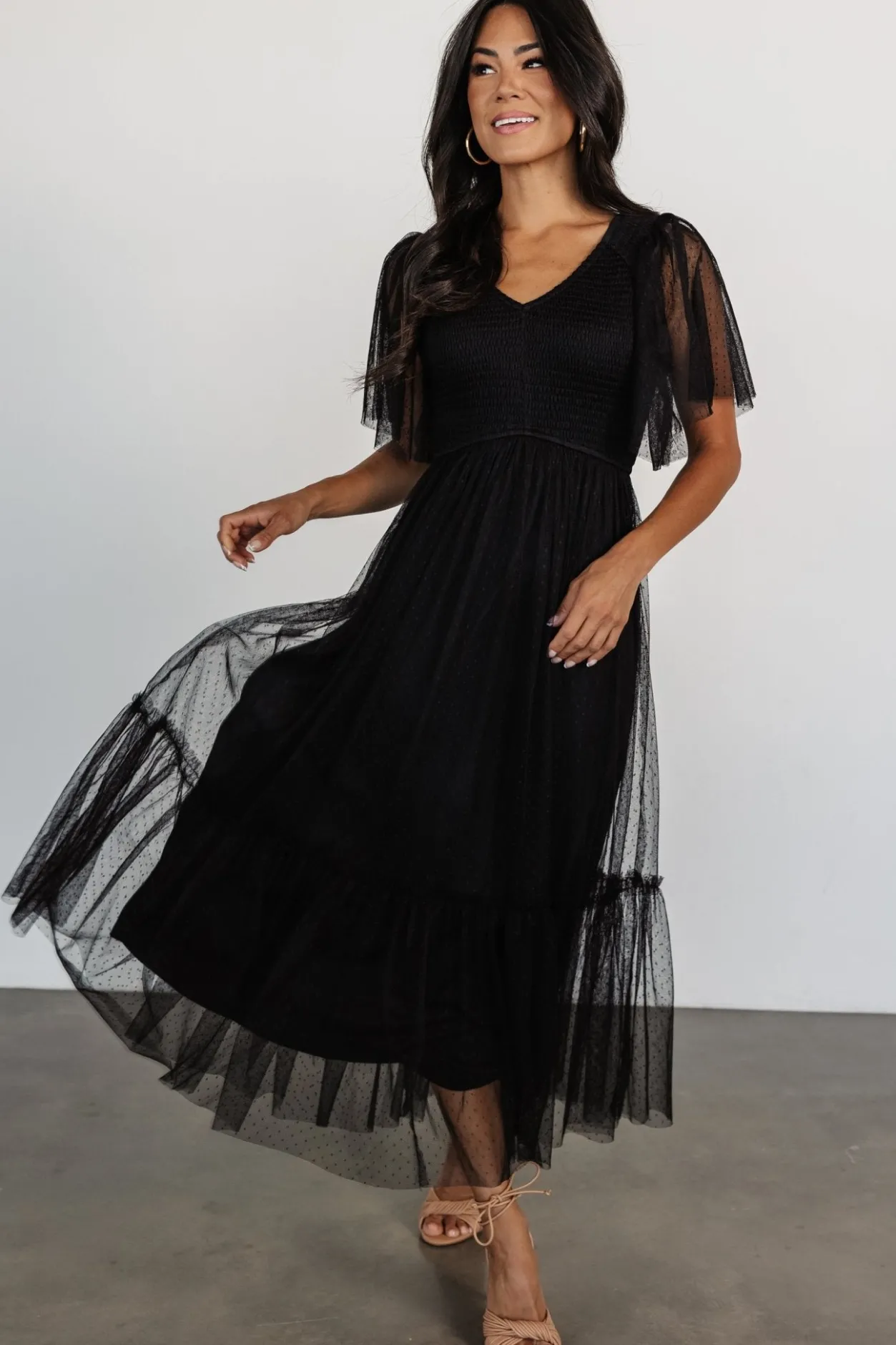 Fashion Baltic Born Martha Smocked Tulle Dress | Black